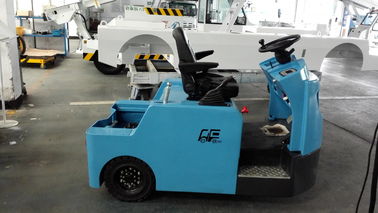 China Blue Baggage Towing Tractor Carbon Steel Material With Lead Acid Battery supplier