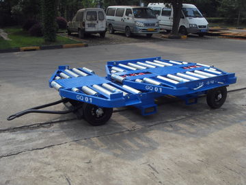China Stable Cargo Dolly Trailer , Steel Pallet Dolly Blue Color Turn Table Type supplier