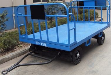 China Stable Airport Luggage Carts , Cargo Dolly Trailer 3 mm Faceplate Steel Plate supplier